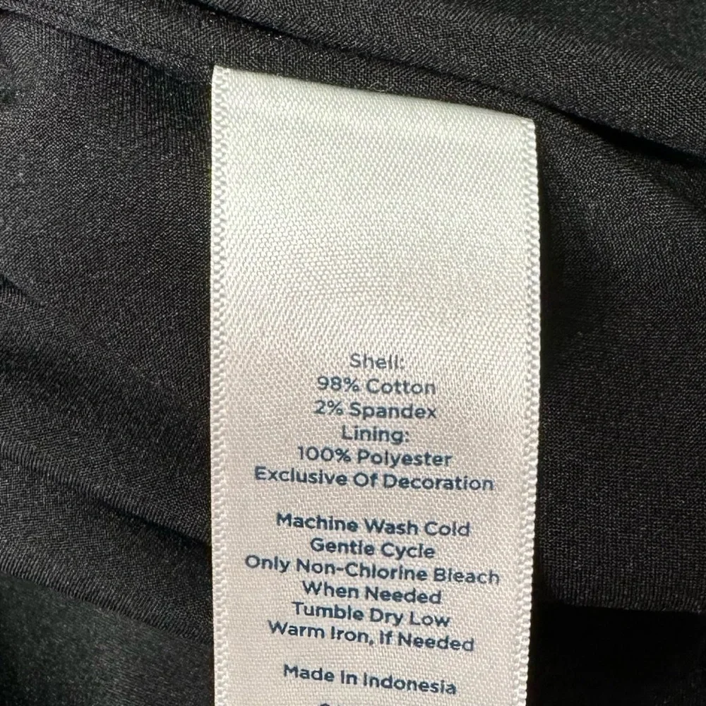 Talbots Floral Sateen Fit & Flare Dress Black Purple Blue White Flowers Size 10 - Picture 10 of 10